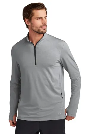 Ogio Mens Motion Moisture Wicking 1/4 Zip Sweatshirt w/ Pocket - Greystone
