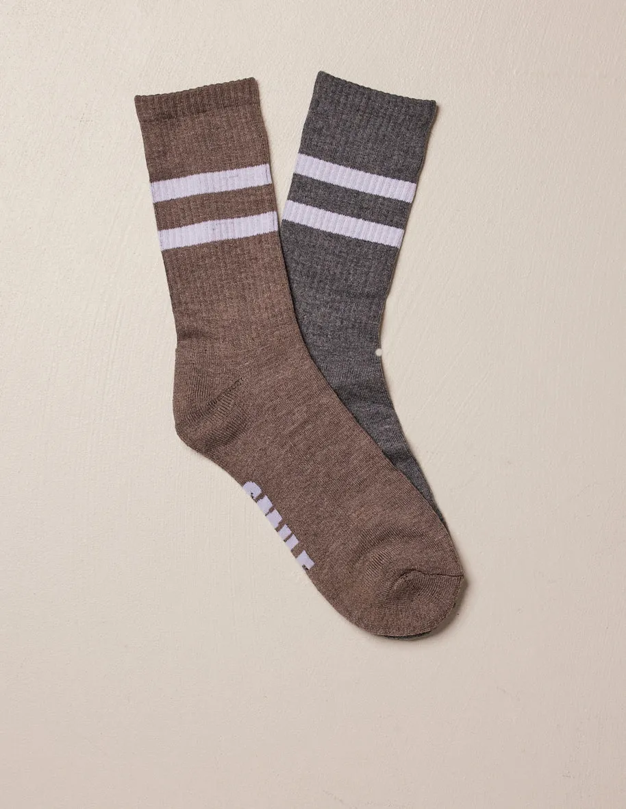 Lot de 2 paires de chaussettes - Gris Marron Sport Chinois