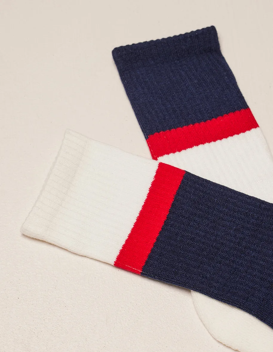 Paquet de 2 chaussettes - Sport rouge blanc bleu
