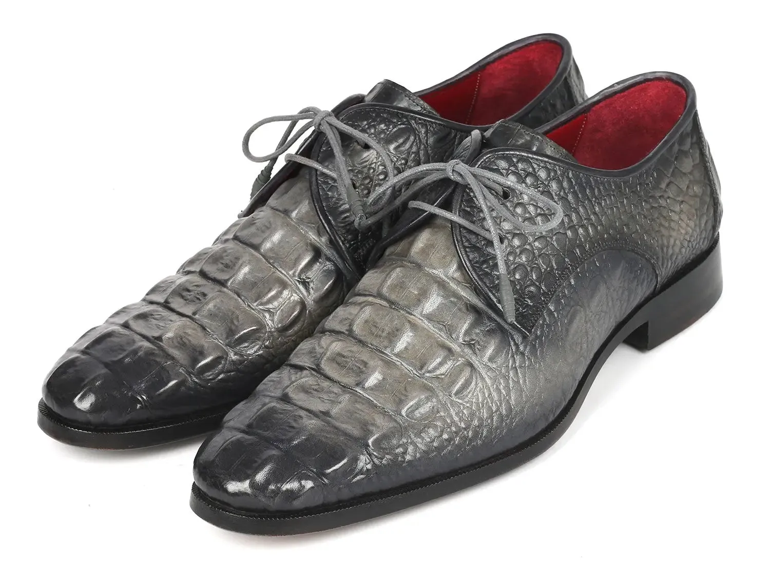Paul Parkman Chaussures Paul Parkman Derby en veau gaufré crocodile gris