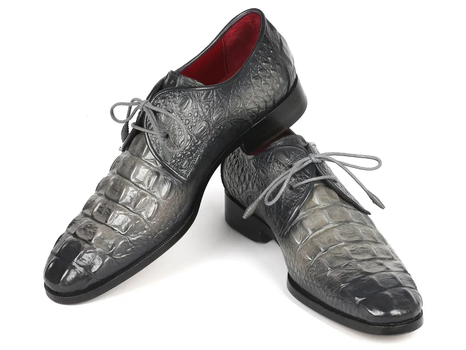 Paul Parkman Chaussures Paul Parkman Derby en veau gaufré crocodile gris