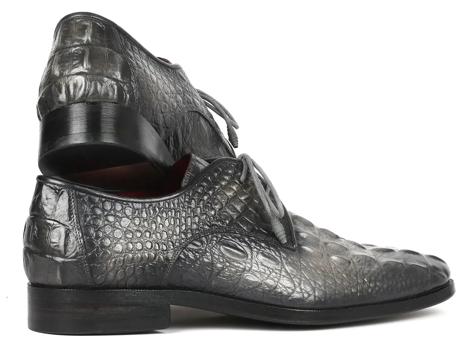 Paul Parkman Chaussures Paul Parkman Derby en veau gaufré crocodile gris