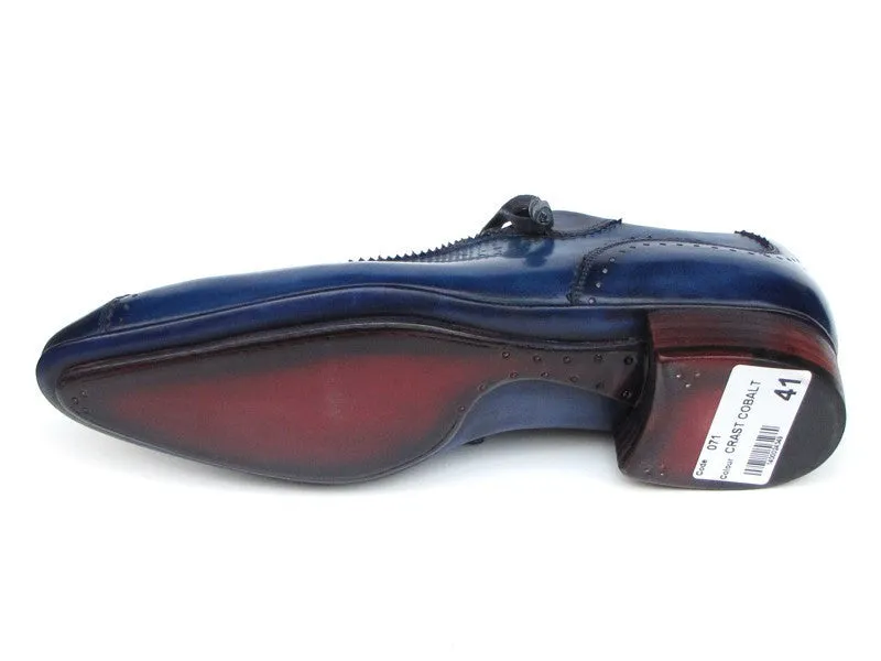 Paul Parkman Chaussures Paul Parkman Chaussures décontractées à lacets pour hommes peintes à la main et faites à la main en bleu