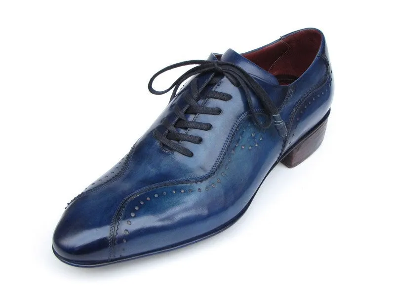 Paul Parkman Chaussures Paul Parkman Chaussures décontractées à lacets pour hommes peintes à la main et faites à la main en bleu