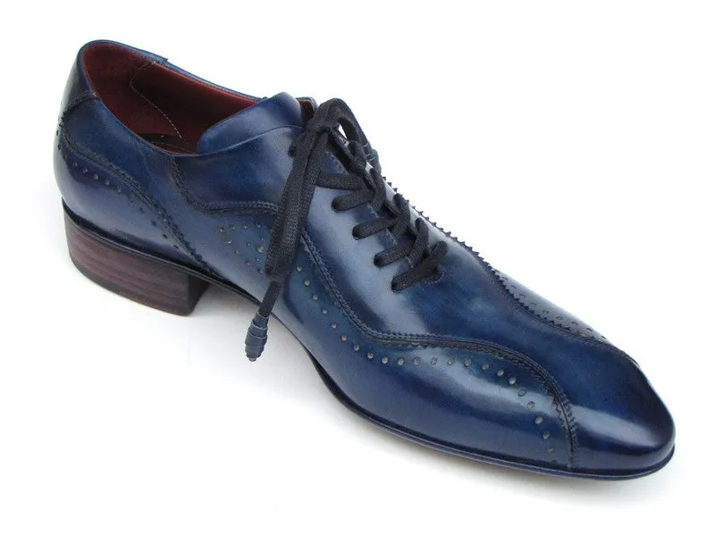 Paul Parkman Chaussures Paul Parkman Chaussures décontractées à lacets pour hommes peintes à la main et faites à la main en bleu