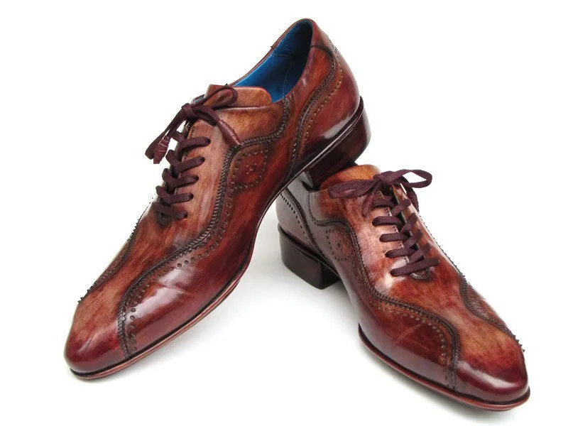 Paul Parkman Chaussures Paul Parkman Chaussures décontractées à lacets pour hommes, peintes à la main et faites à la main, en marron