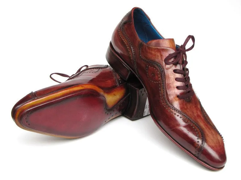 Paul Parkman Chaussures Paul Parkman Chaussures décontractées à lacets pour hommes, peintes à la main et faites à la main, en marron