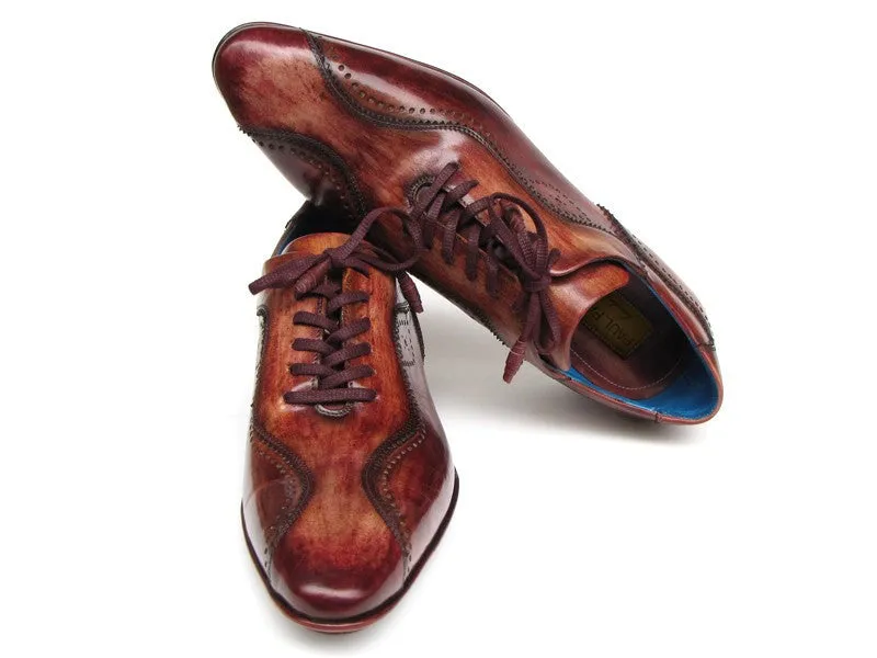 Paul Parkman Chaussures Paul Parkman Chaussures décontractées à lacets pour hommes, peintes à la main et faites à la main, en marron