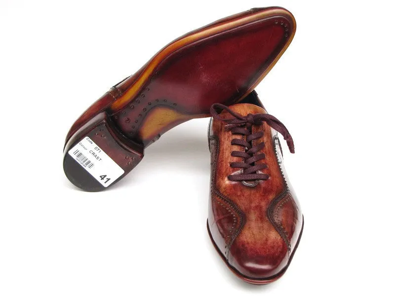 Paul Parkman Chaussures Paul Parkman Chaussures décontractées à lacets pour hommes, peintes à la main et faites à la main, en marron