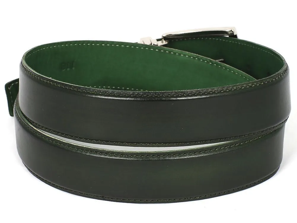 Paul Parkman Chaussures Ceinture en cuir peinte à la main pour hommes Paul Parkman en vert foncé