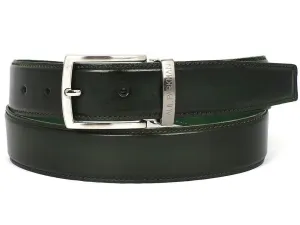 Paul Parkman Shoes Paul Parkman Men's Hand-Painted Leather Belt in Dark Green