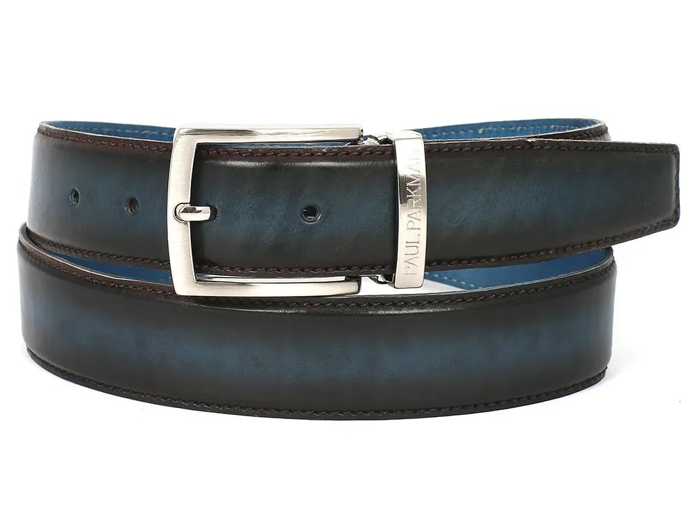 Paul Parkman Chaussures Ceinture en cuir peinte à la main pour hommes Paul Parkman en deux tons marron et bleu