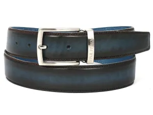 Paul Parkman Shoes Paul Parkman Men's Hand-Painted Leather Belt in Dual Tone Brown & Blue