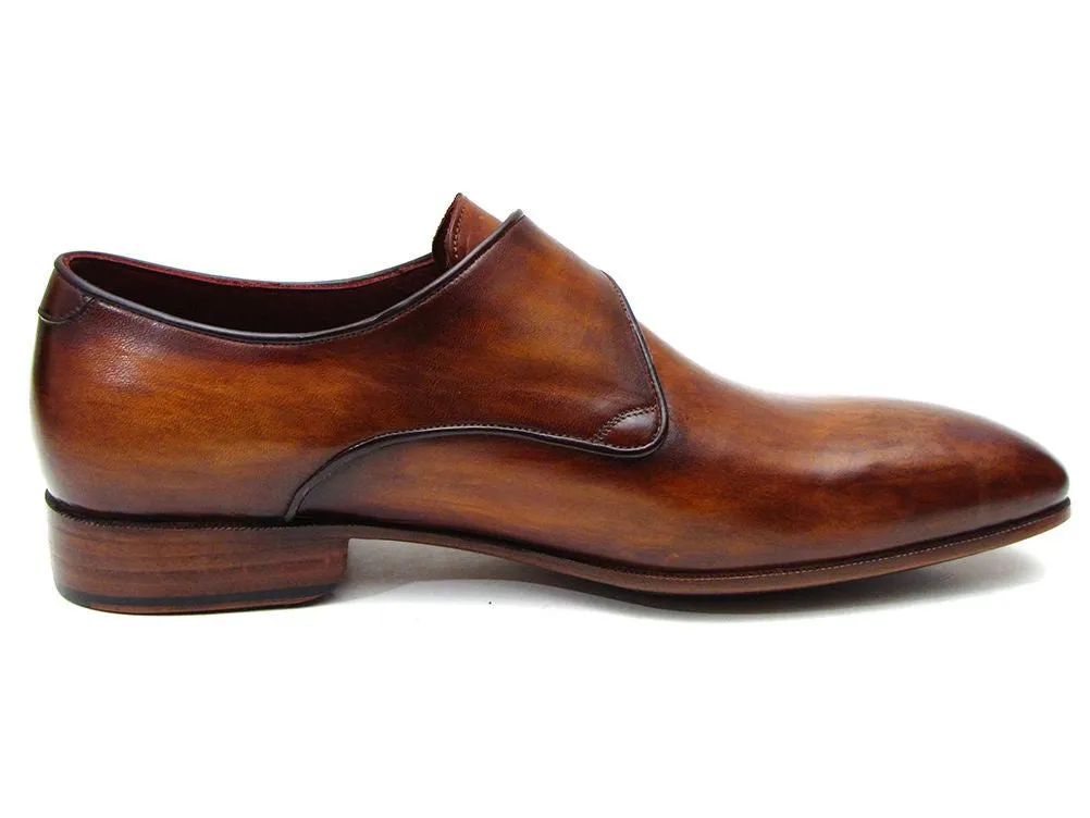 Paul Parkman Chaussures Paul Parkman Bottines à boucle unique en cuir faites à la main pour hommes en marron