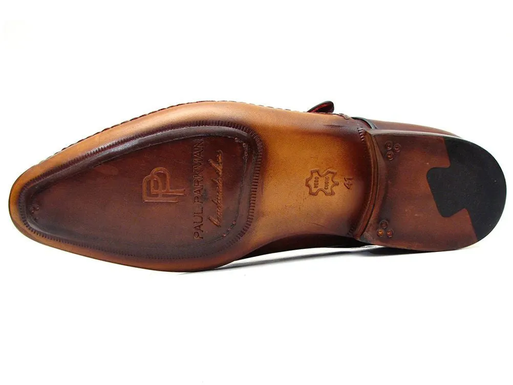 Paul Parkman Chaussures Paul Parkman Bottines à boucle unique en cuir faites à la main pour hommes en marron