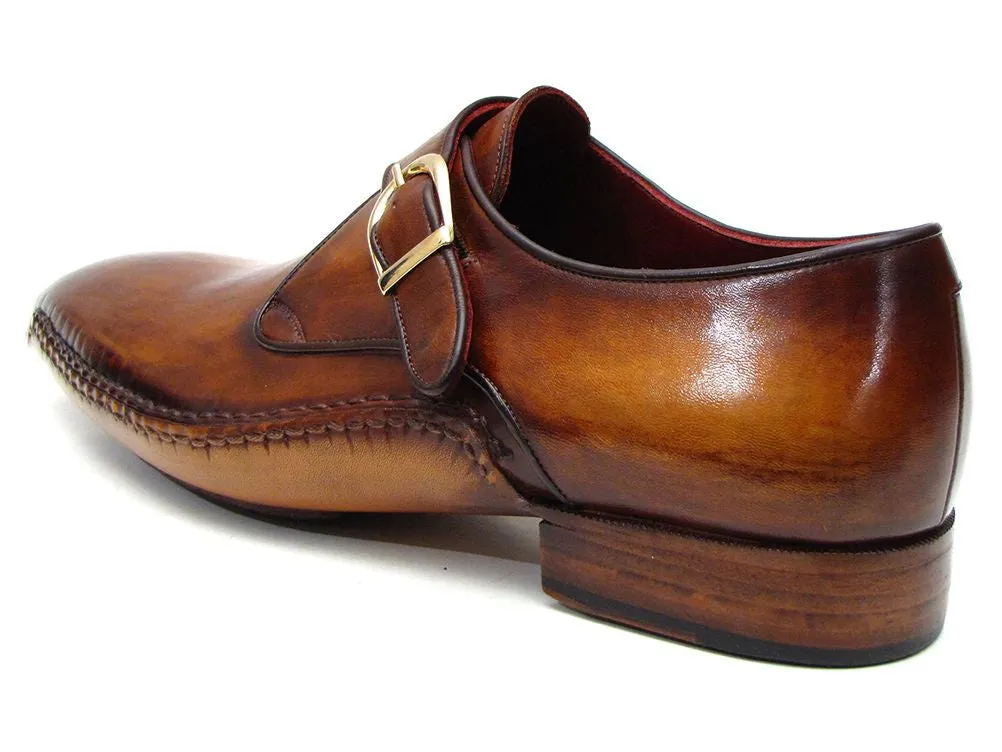 Paul Parkman Chaussures Paul Parkman Bottines à boucle unique en cuir faites à la main pour hommes en marron