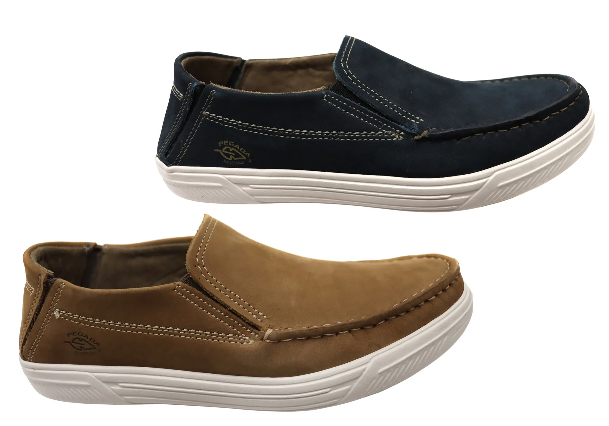 Pegada Rye Chaussures Décontractées Homme à Enfiler en Cuir Brésilien Confortables Pegada Shoes