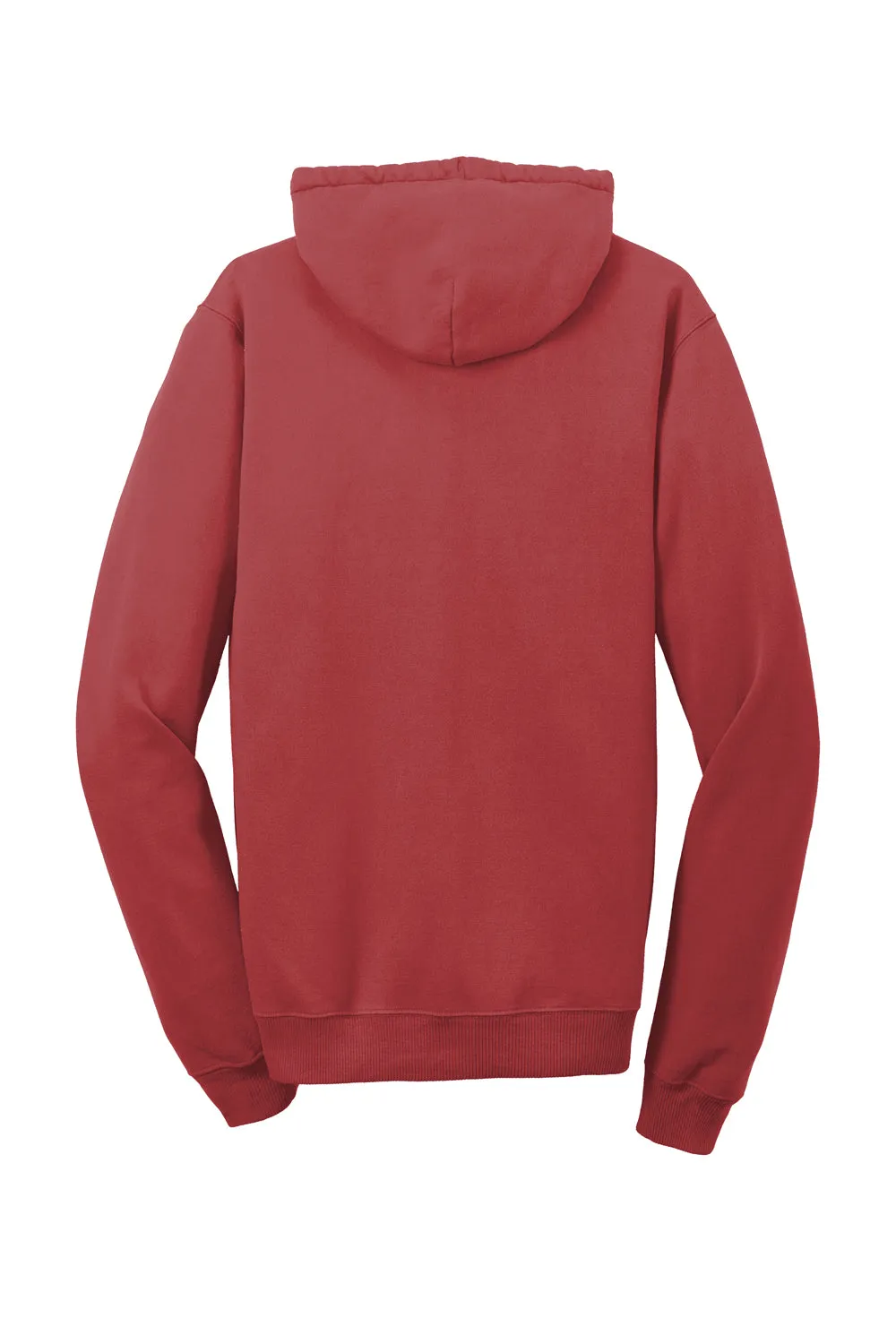 Port & Company Sweat à capuche en polaire lavé pour homme avec poche kangourou - Rouge rocheux