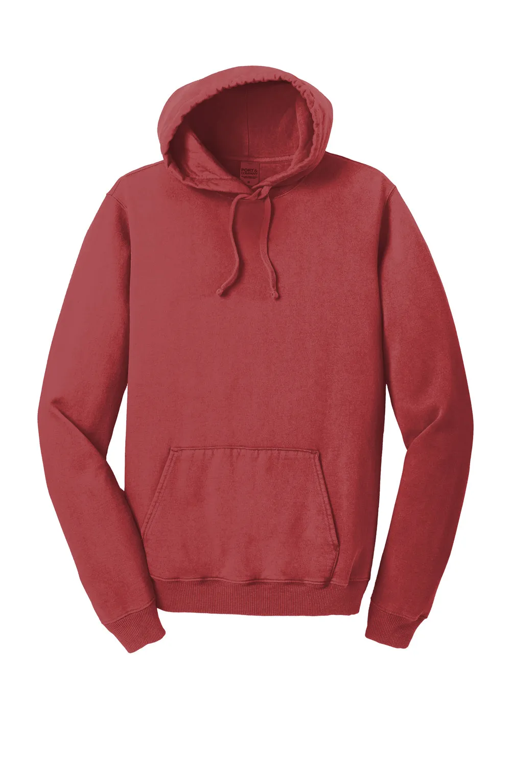 Port & Company Sweat à capuche en polaire lavé pour homme avec poche kangourou - Rouge rocheux
