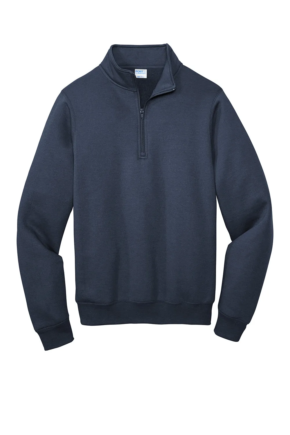 Pull à col zippé 1/4 en polaire pour homme Port & Company - Bleu marine