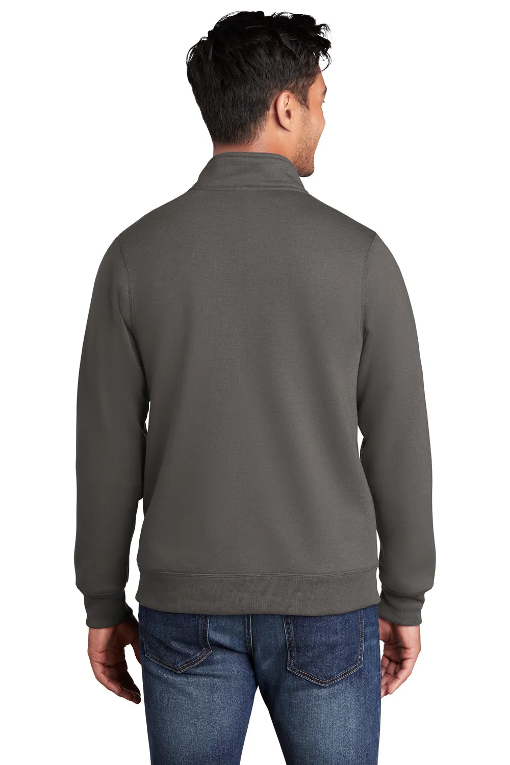 Port & Company Sweat-shirt à capuche homme en polaire avec fermeture éclair et poches - Gris anthracite