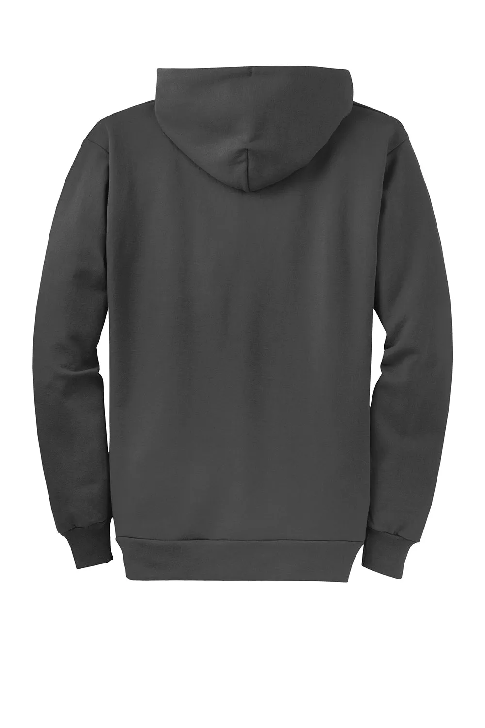 Port & Company Sweat à capuche pour homme en polaire résistante aux pilules avec fermeture éclair complète et poches - Gris anthracite