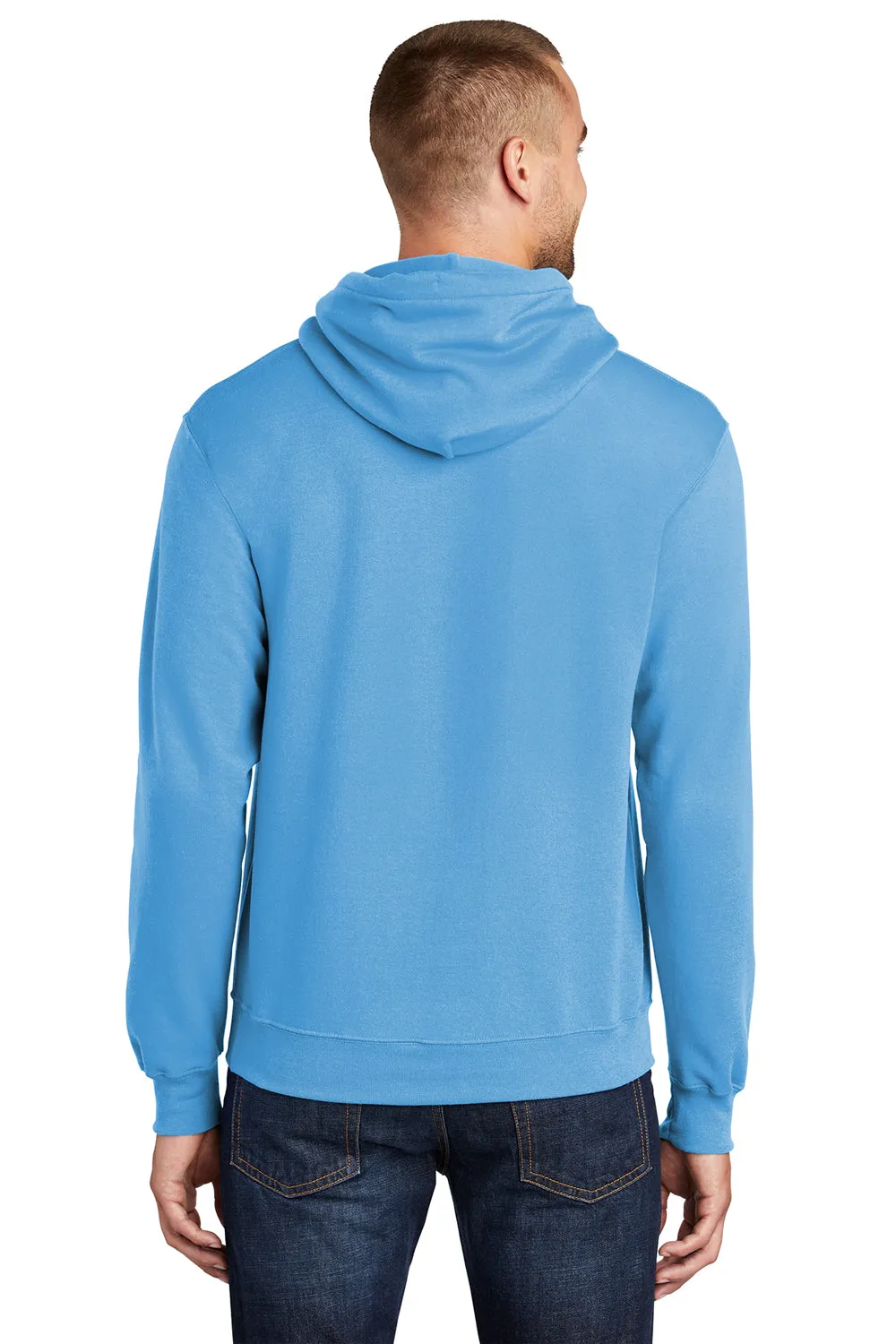 Port & Company Sweat à capuche pour homme en polaire résistante aux pilules avec poche kangourou - Bleu aquatique