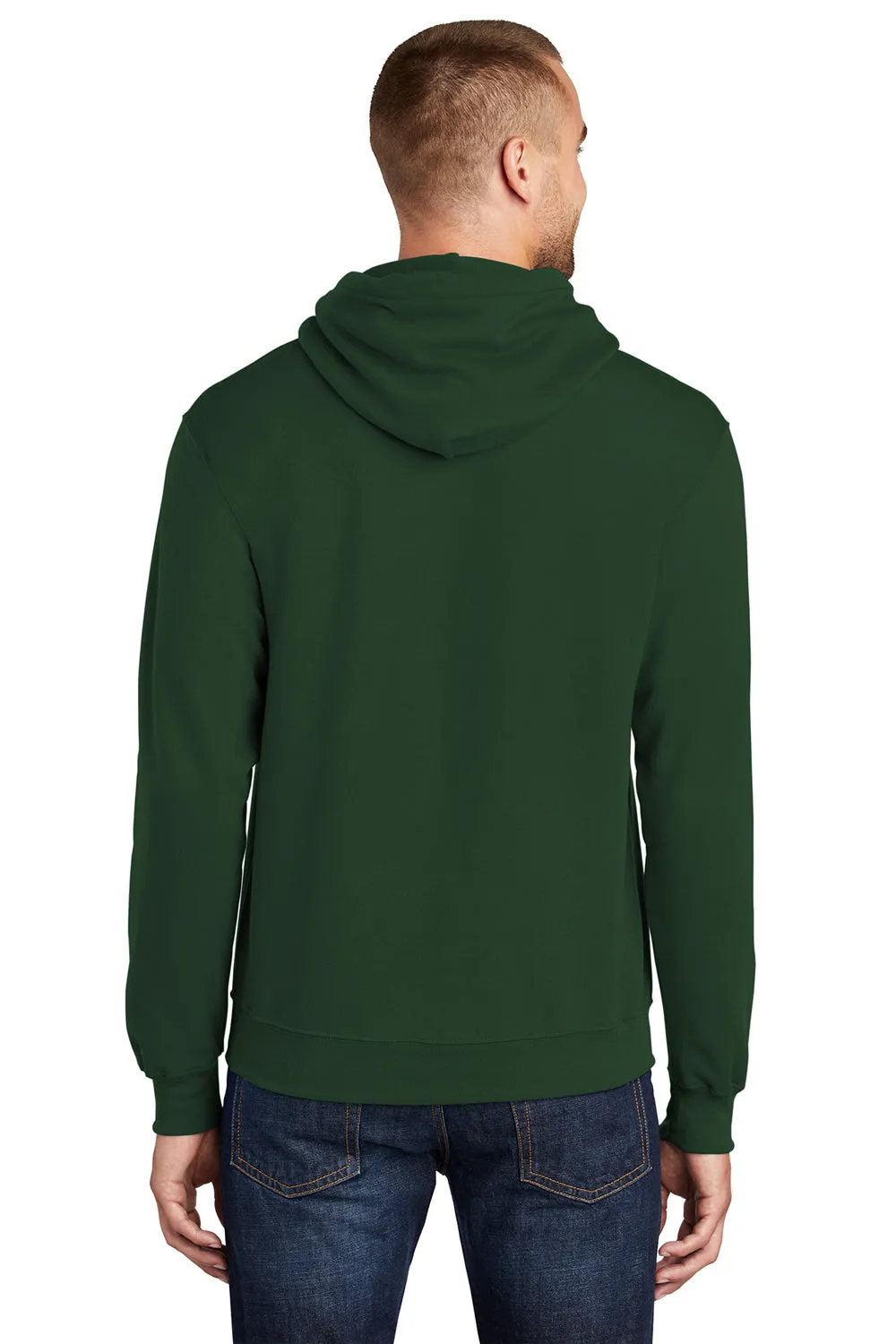 Port & Company Sweat à capuche pour hommes en polaire résistante aux pilules avec poche kangourou - Vert foncé
