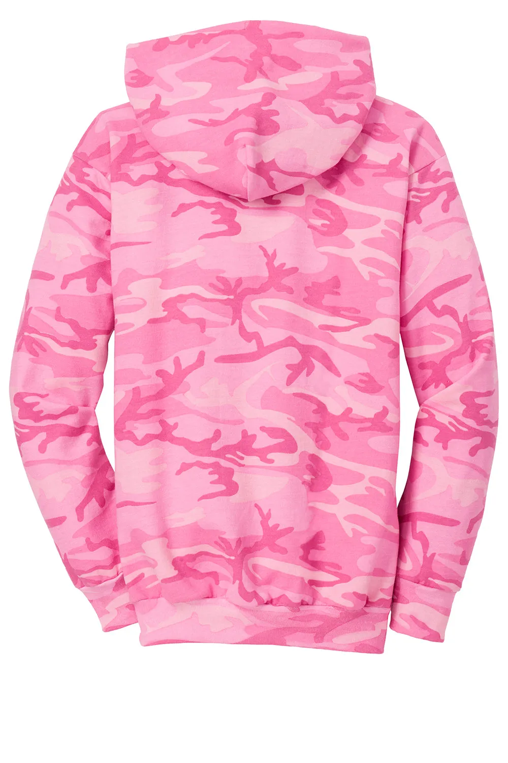 Port & Company Sweat à capuche pour hommes en polaire résistante aux pilules avec poche kangourou - Camouflage rose