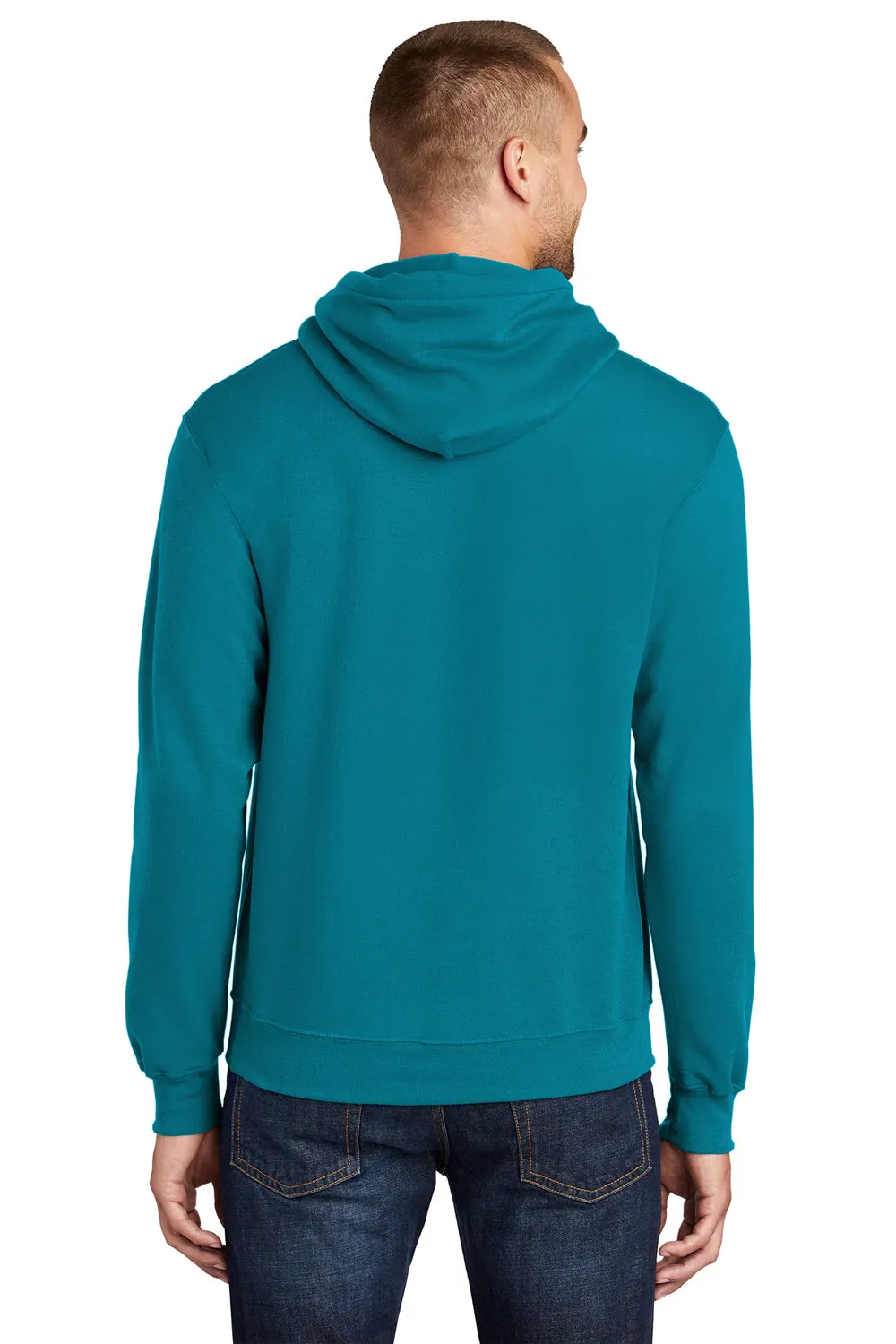 Port & Company Sweat-shirt à capuche pour hommes en polaire résistante aux pilules avec poche kangourou - Vert sarcelle