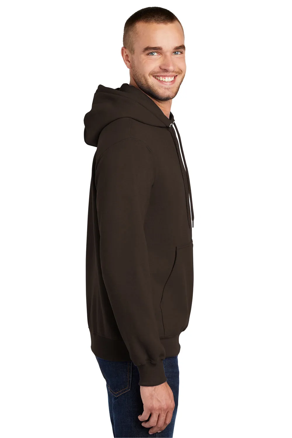 Port & Company Sweat à capuche pour hommes en polaire anti-pilules avec poche kangourou - Brun chocolat foncé
