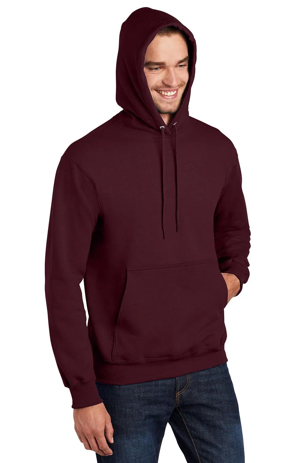 Port & Company Sweat à capuche pour hommes en polaire anti-pilules avec poche kangourou - Marron