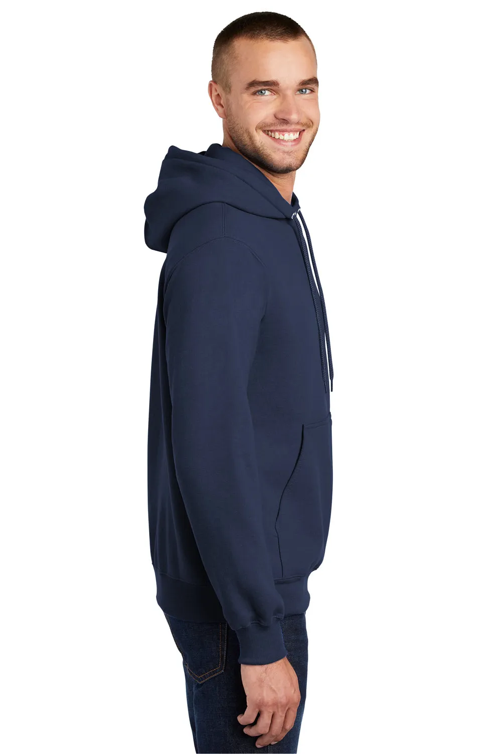 Port & Company Sweat à capuche pour hommes en polaire anti-pilules avec poche kangourou - Bleu marine
