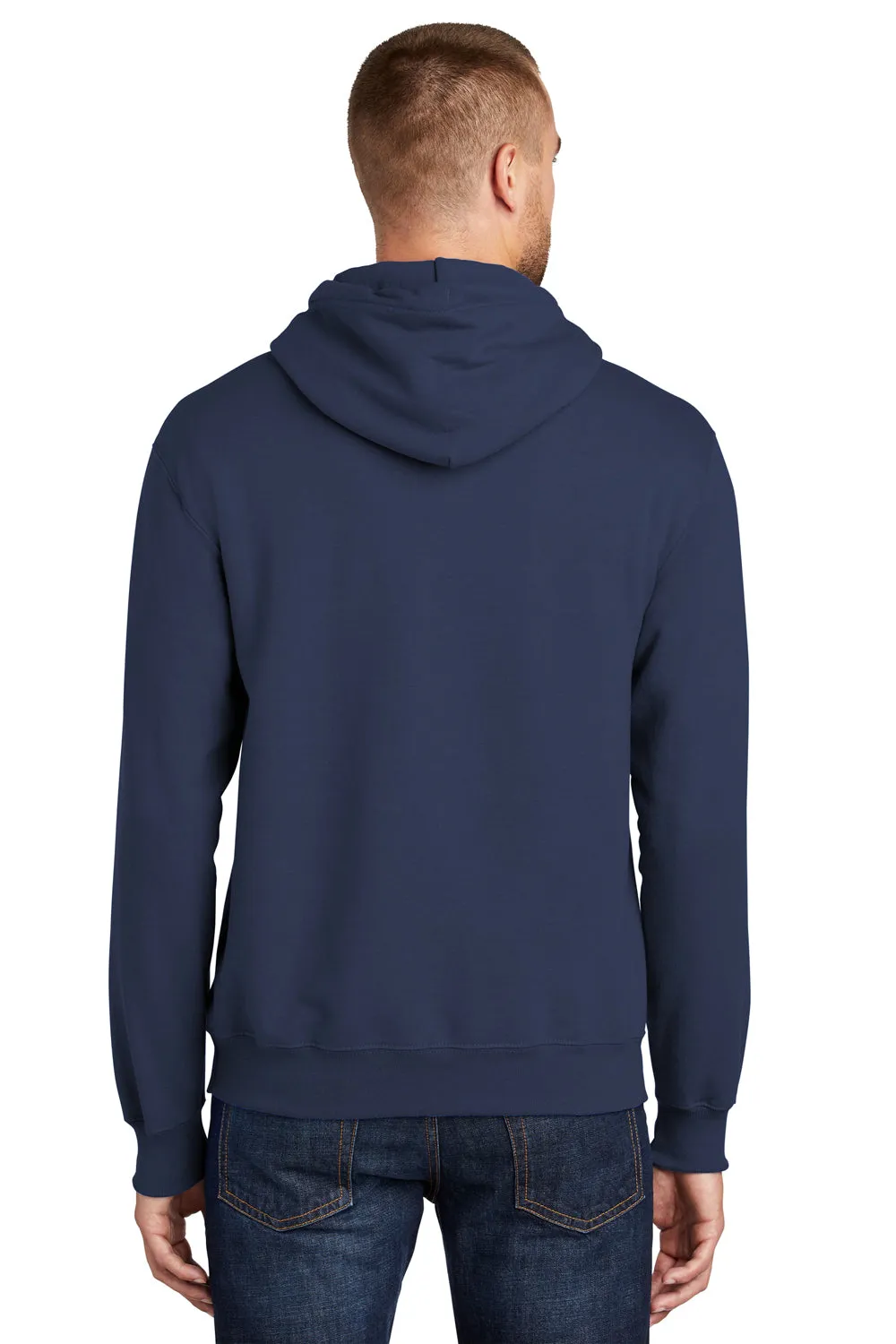 Port & Company Sweat à capuche pour hommes en polaire anti-pilules avec poche kangourou - Bleu marine