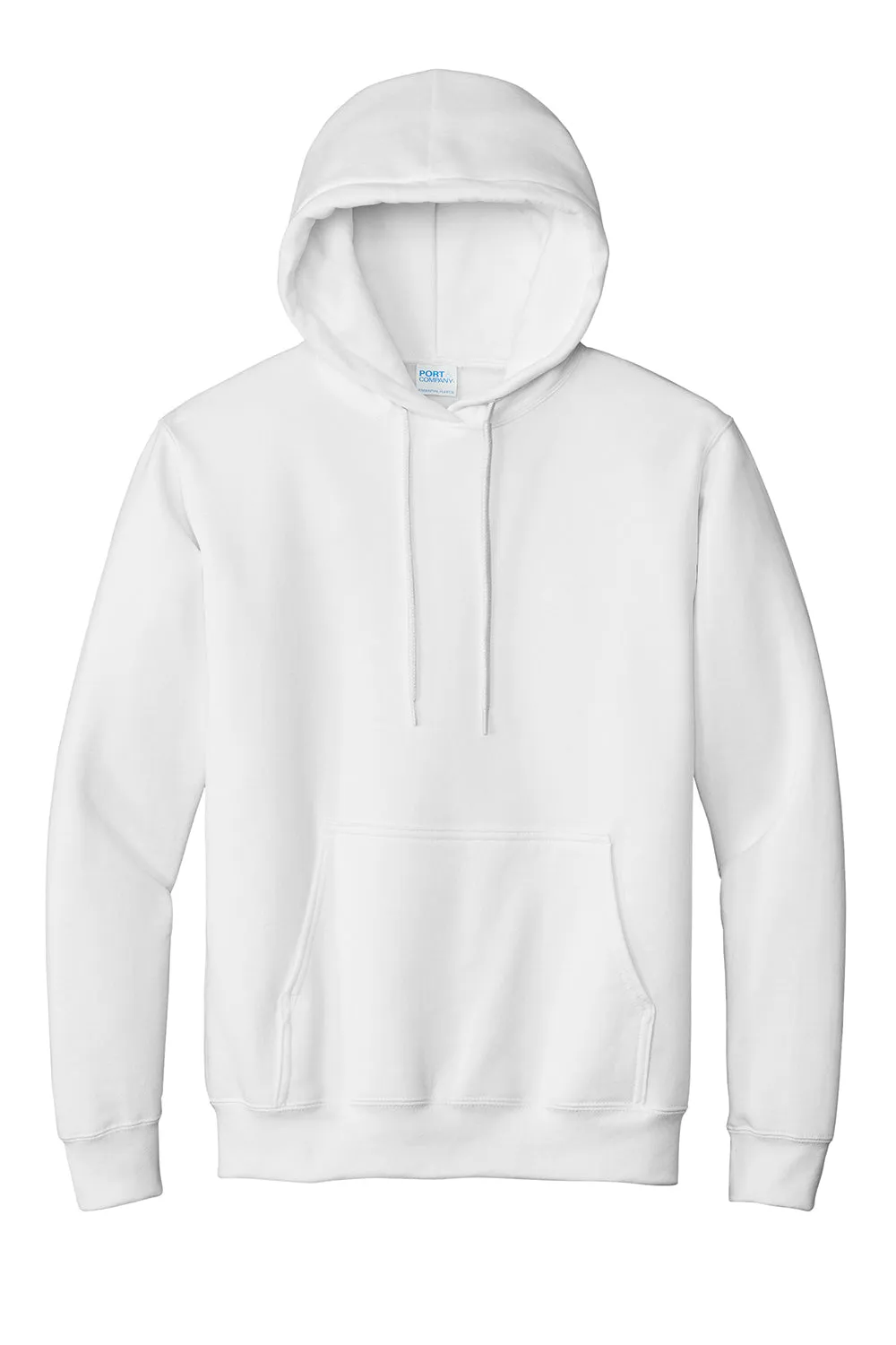Port & Company Sweat à capuche pour hommes en polaire anti-pilules avec poche kangourou - Blanc
