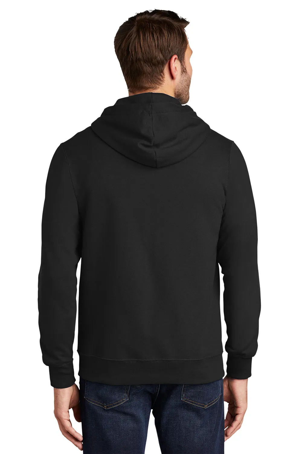 Port & Company Sweat à capuche en polaire pour hommes avec fermeture éclair et poches - Noir intense