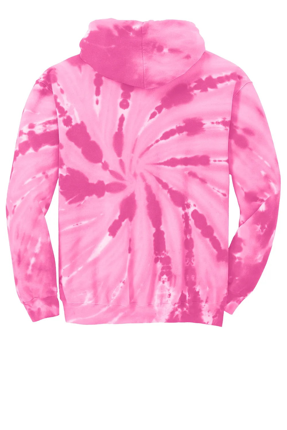 Port & Company Sweat-shirt à capuche en polaire tie-dye pour homme avec poche kangourou - Rose