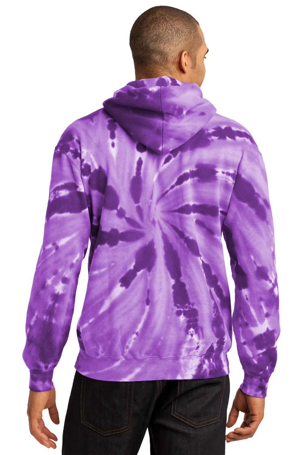 Port & Company Sweat-shirt à capuche en polaire tie-dye pour homme avec poche kangourou - Violet