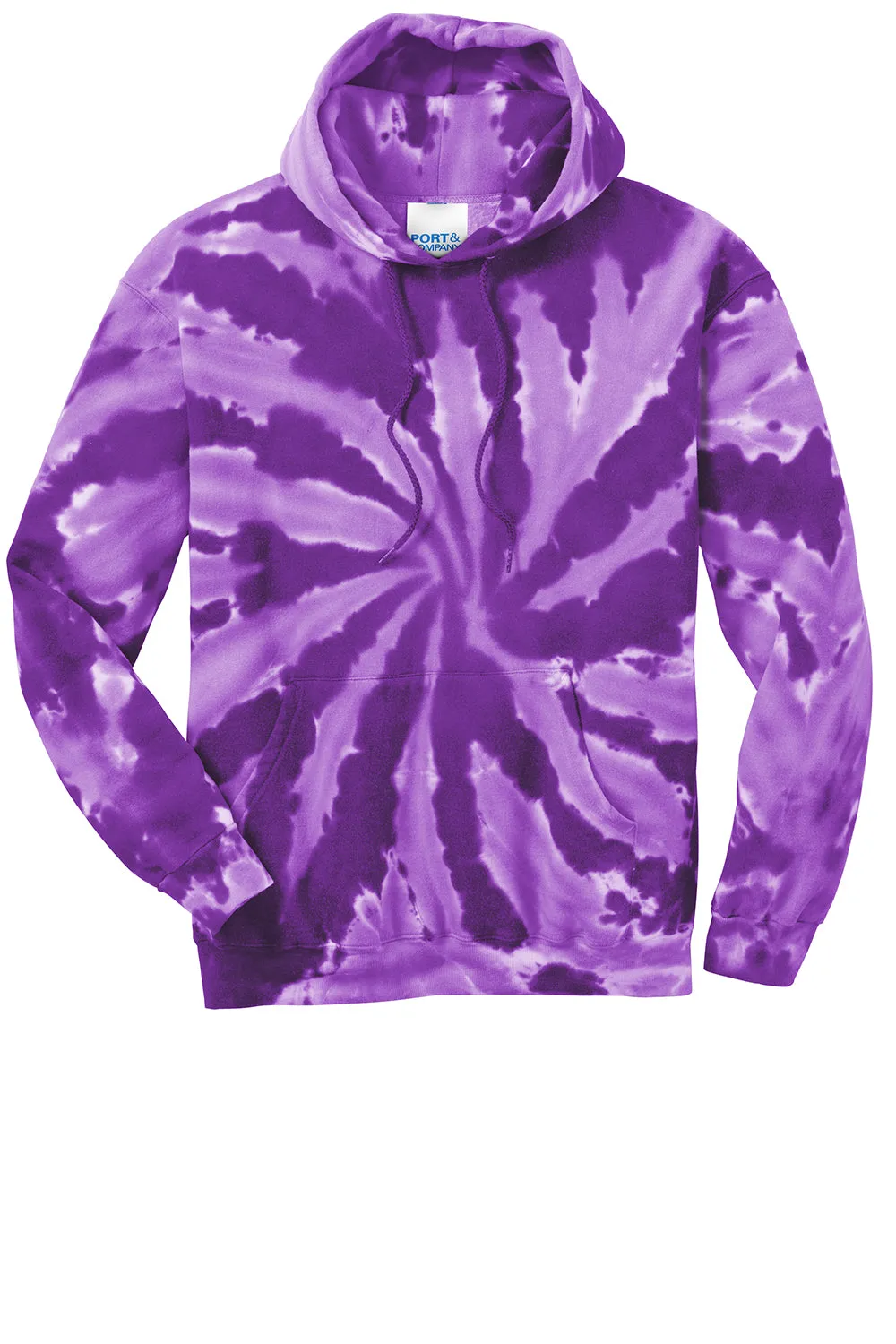 Port & Company Sweat-shirt à capuche en polaire tie-dye pour homme avec poche kangourou - Violet