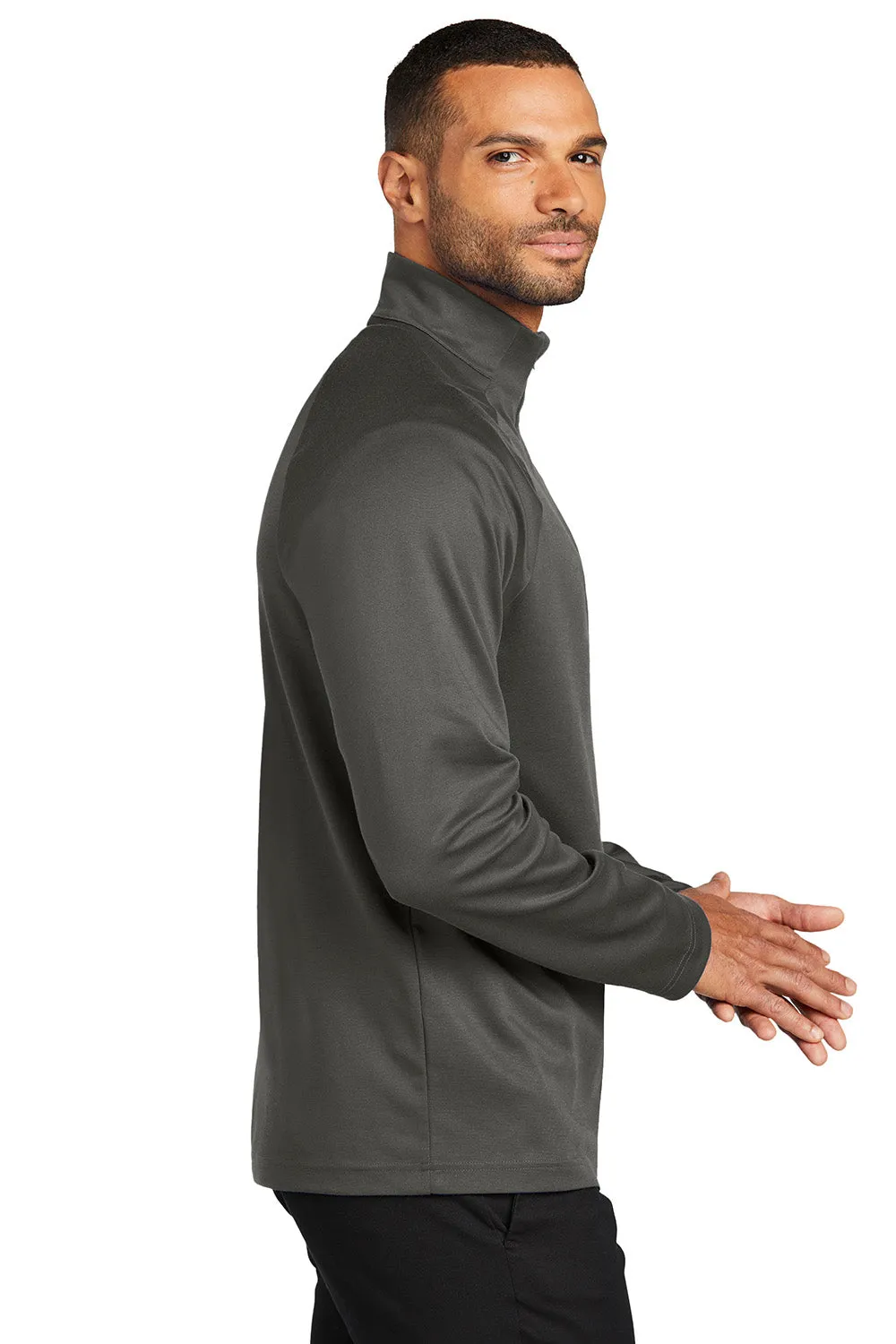 Sweat-shirt à col 1/4 zip résistant aux accrocs C-FREE pour hommes de Port Authority - Gris acier