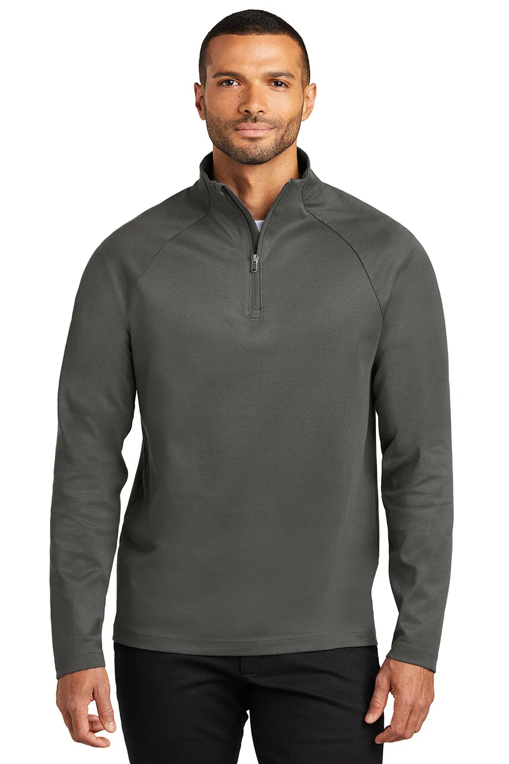 Sweat-shirt à col 1/4 zip résistant aux accrocs C-FREE pour hommes de Port Authority - Gris acier