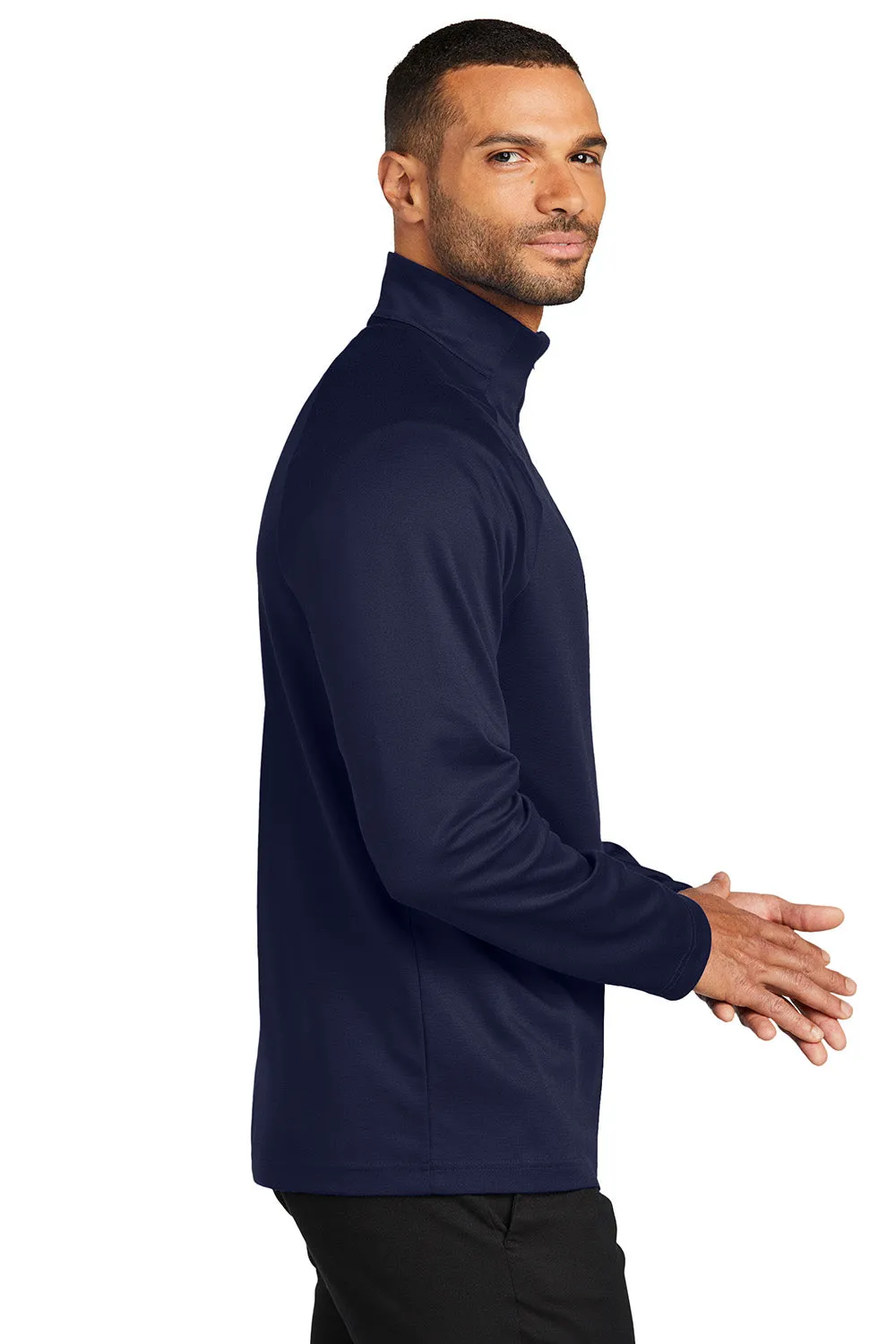Sweat-shirt à col 1/4 zip résistant aux accrocs C-FREE pour hommes de Port Authority - Bleu marine véritable