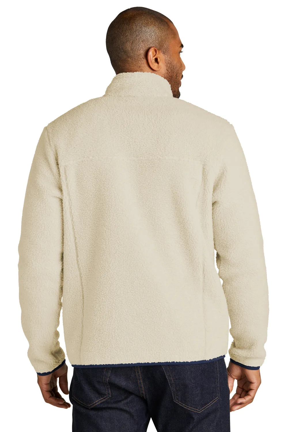 Pull à capuche 1/4 zip pour hommes Port Authority avec poches - Avoine/Bleu marine