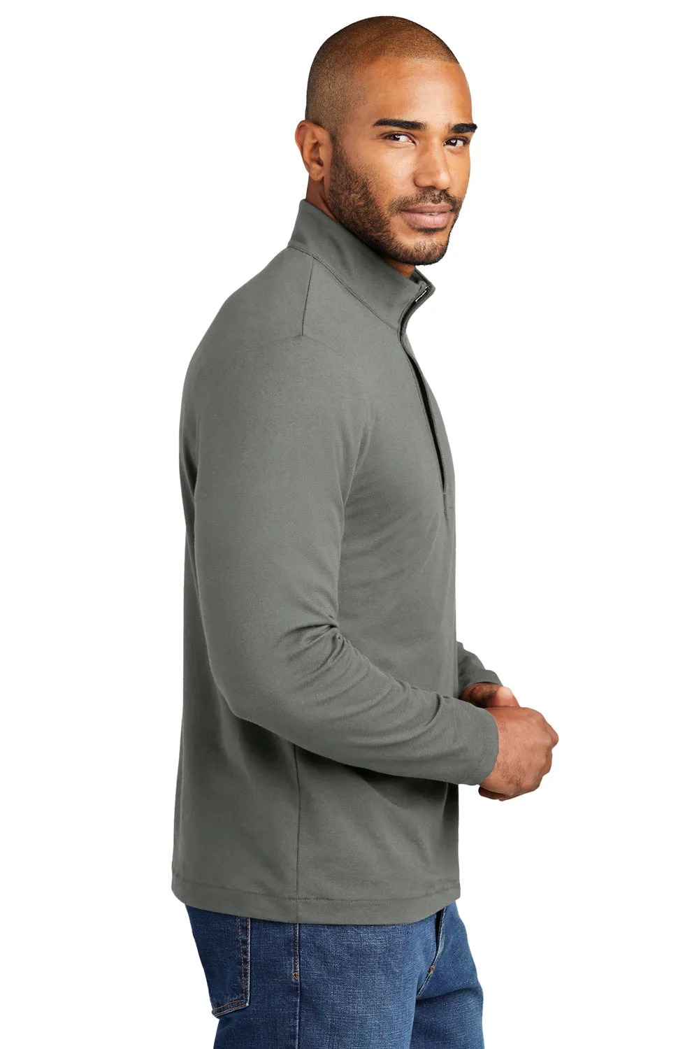 Pull à capuche 1/4 zip Port Authority pour hommes - Gris ombré