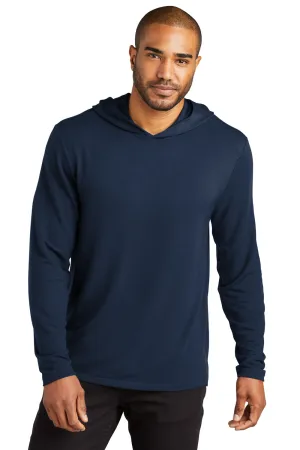 Port Authority Mens Microterry Snag Resistant Hooded Sweatshirt Hoodie - River Navy Blue