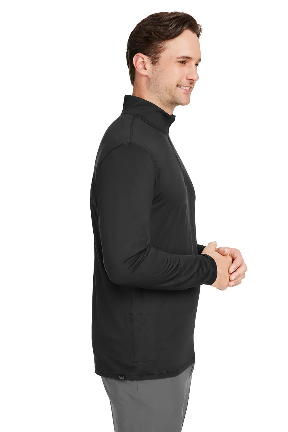 Pull à capuche 1/4 zip pour homme Puma Cloudspun absorbant l'humidité - Noir