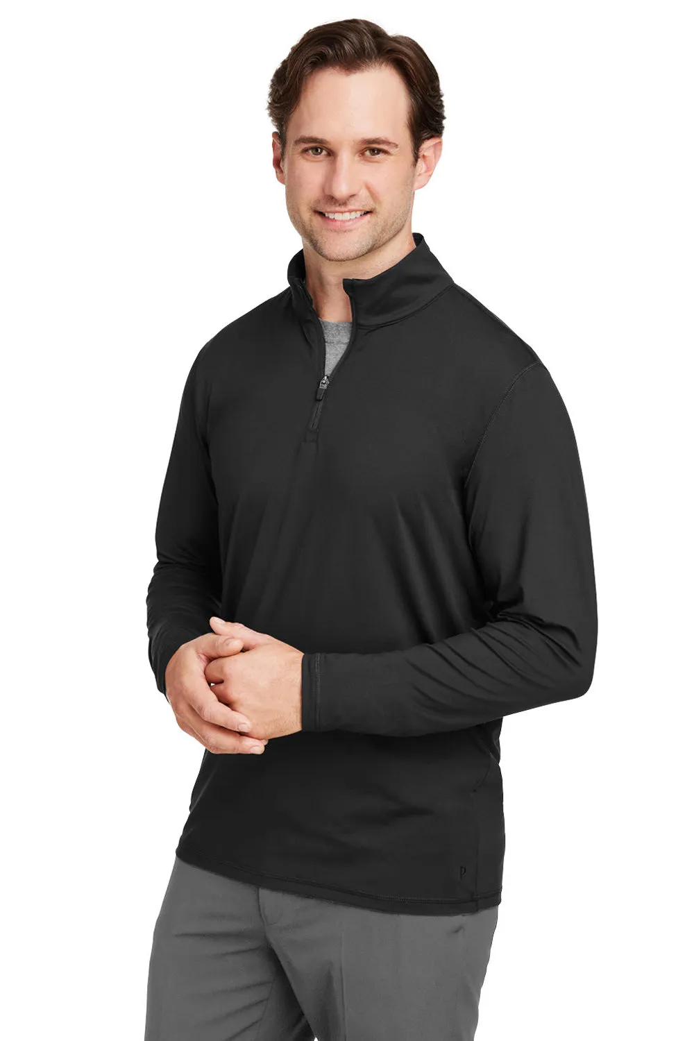 Pull à capuche 1/4 zip pour homme Puma Cloudspun absorbant l'humidité - Noir