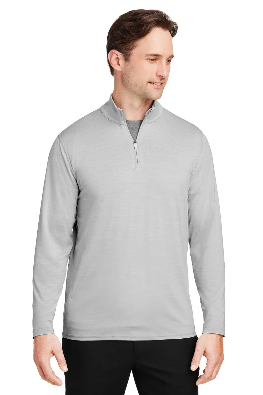 Pull à capuche 1/4 zip pour homme Puma Cloudspun absorbant l'humidité - Gris Heather High Rise