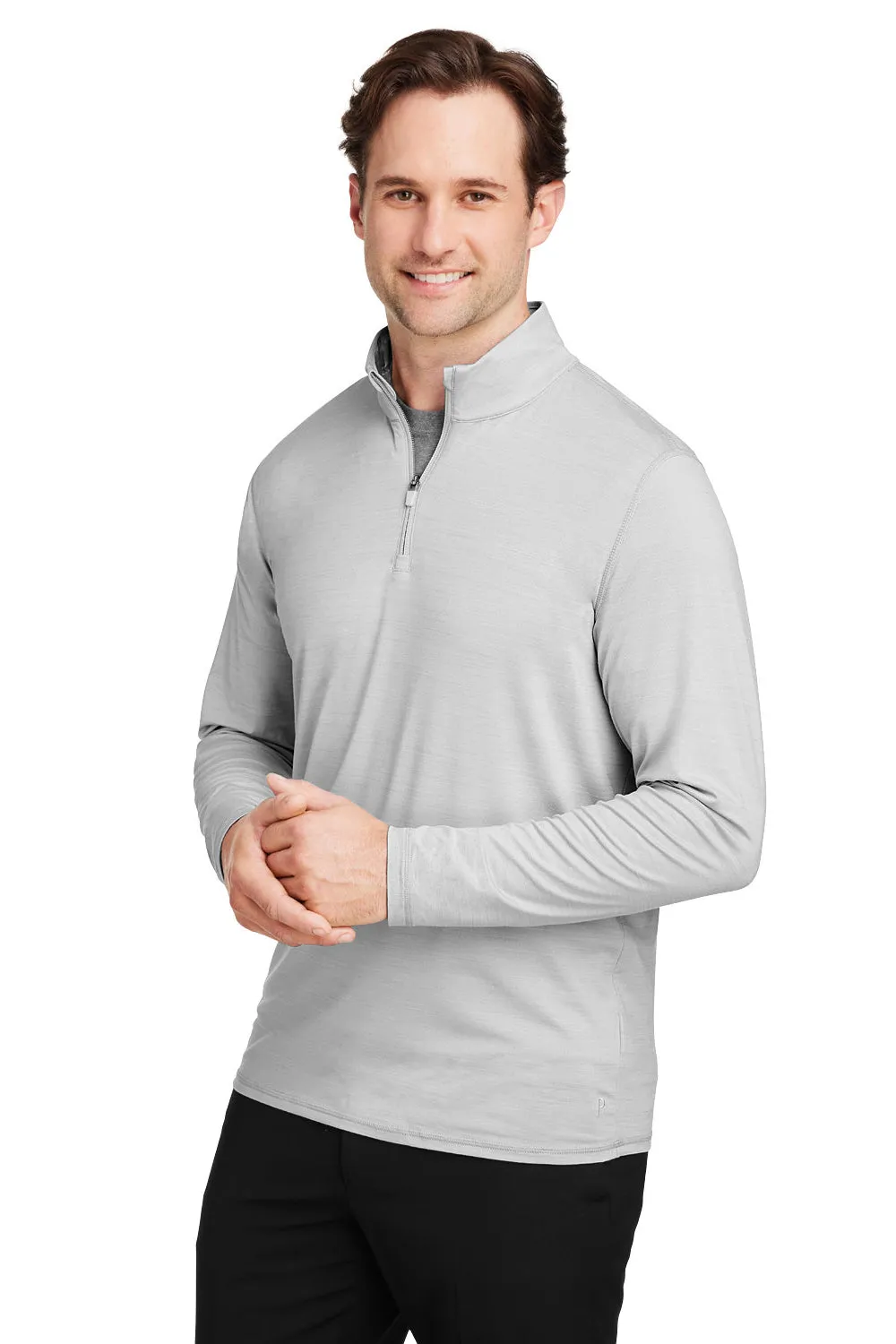 Pull à capuche 1/4 zip pour homme Puma Cloudspun absorbant l'humidité - Gris Heather High Rise