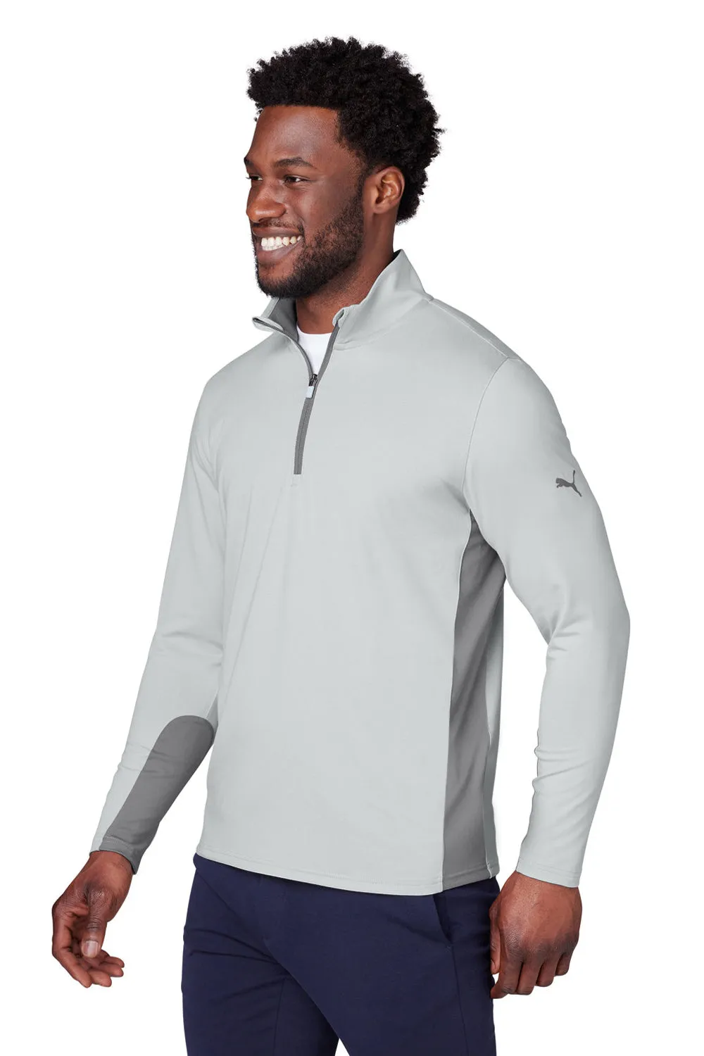 Pull à capuche 1/4 zip pour homme Puma Gamer - Gris clair - Liquidation